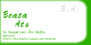beata ats business card
