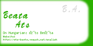 beata ats business card